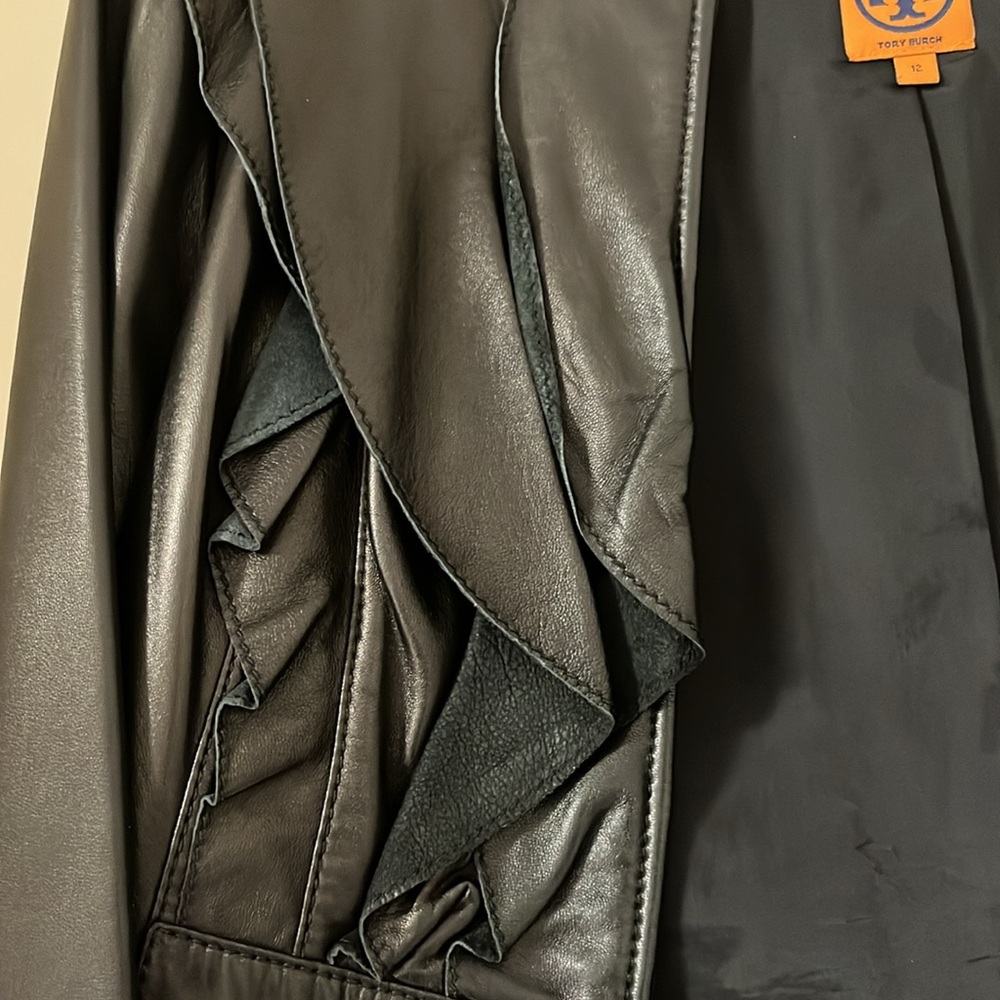 Tory Burch leather jacket size 12 great condition - Picture 4 of 7
